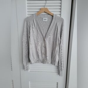 Grey button up cardigan size L